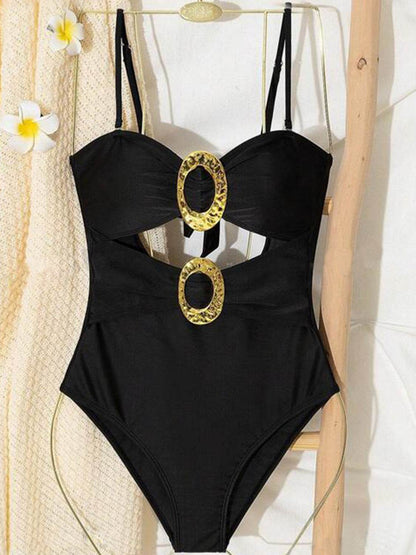 Cutout Sweetheart Neck One-Piece Swimwear - Selvanelle