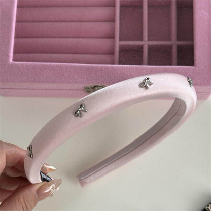 Alloy Bow Trim Headband for Stylish Hair Accessory - Selvanelle