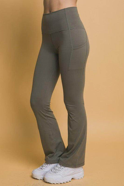 Love Tree High Waist Flare Active Leggings with Pockets - Selvanelle