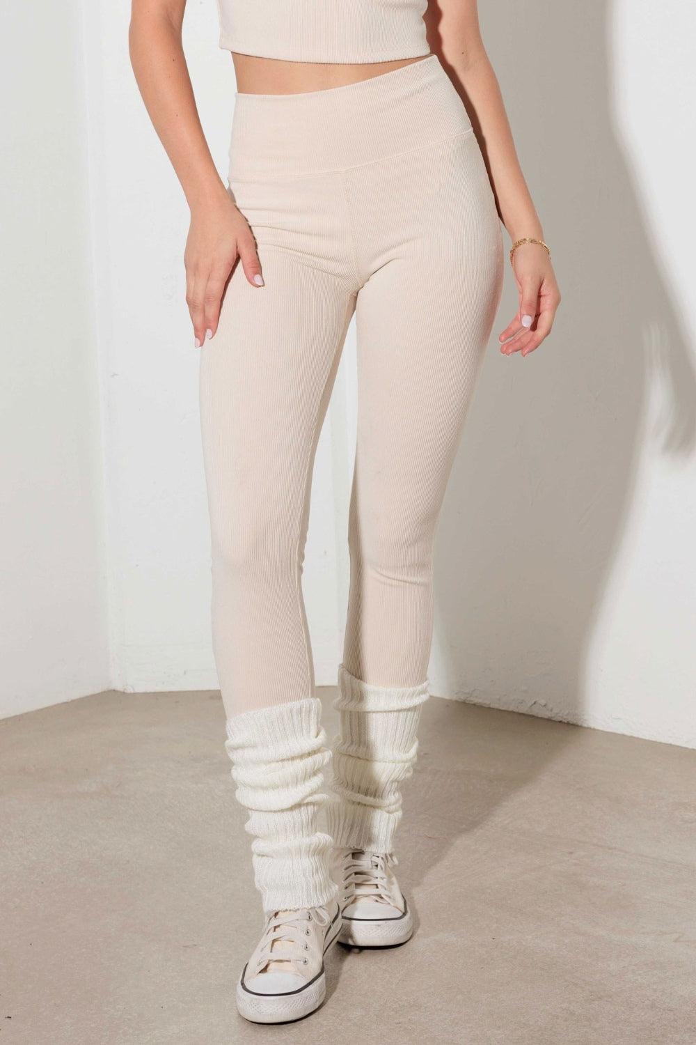 Le Lis Ribbed Crop Cami and High Waist Leggings Set