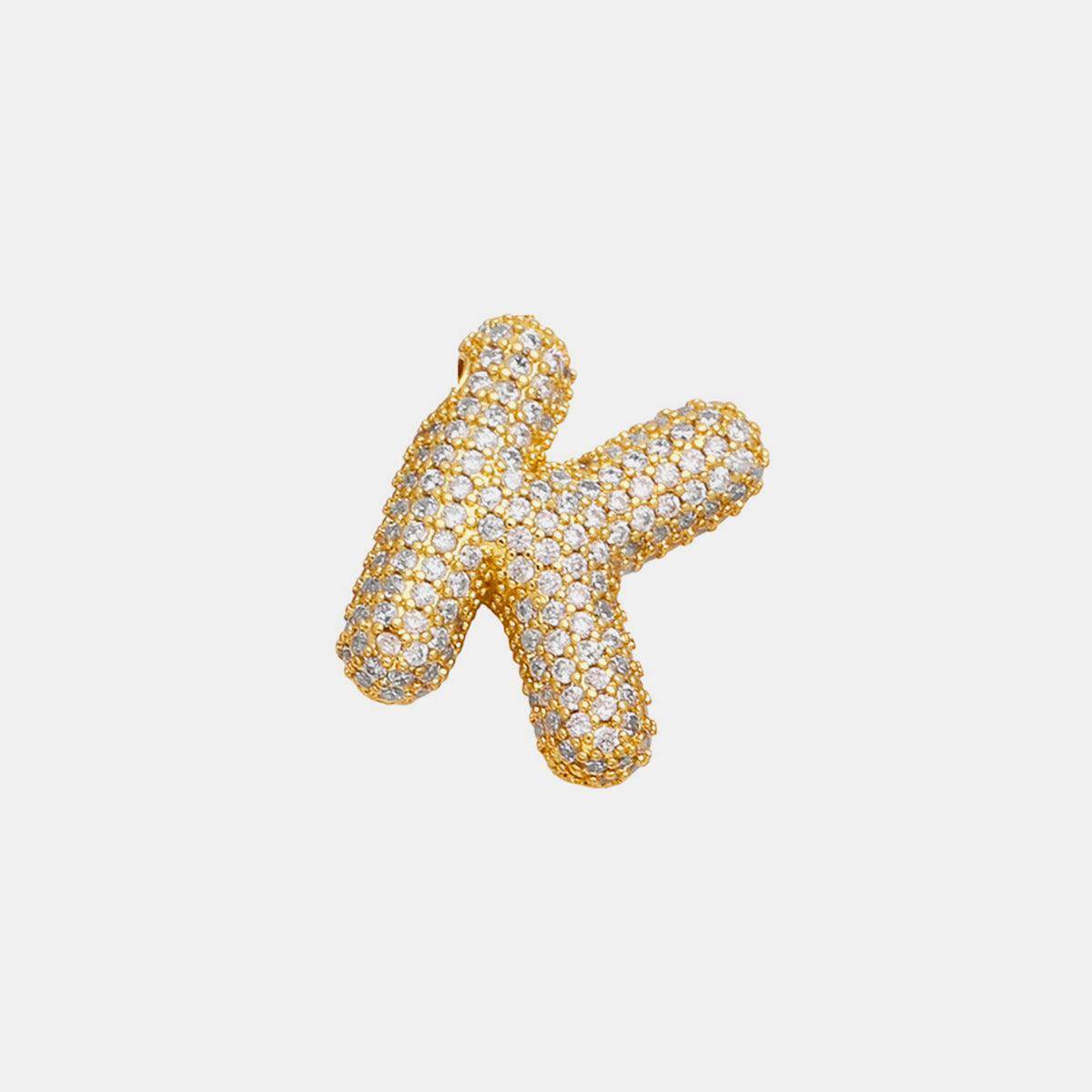 Inlaid Zircon Bubble Initial Necklace for Elegant Style - Selvanelle