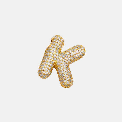 Inlaid Zircon Bubble Initial Necklace for Elegant Style - Selvanelle
