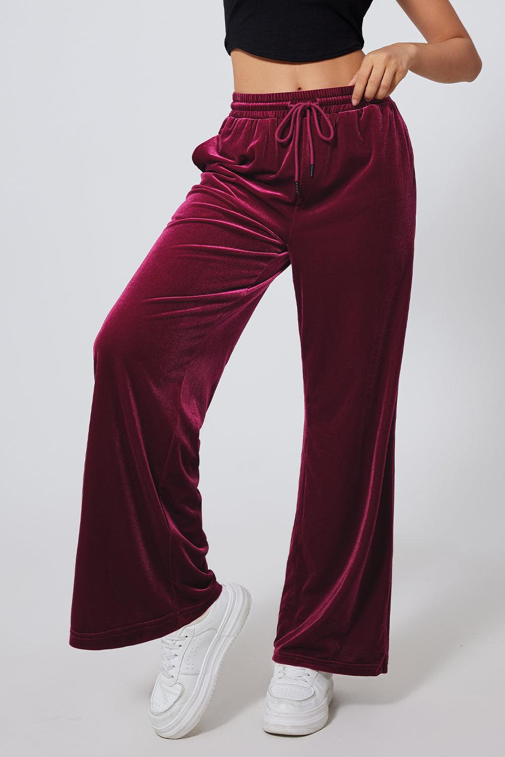 Drawstring Wide Leg Active Pants for Comfort and Style