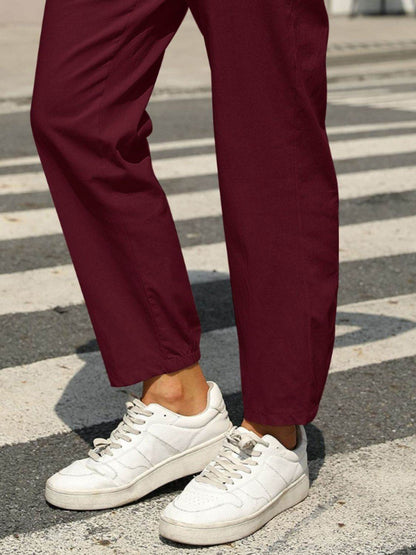 Elastic Waist Tapered Pants - Selvanelle