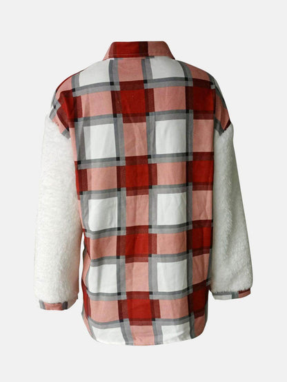 Fuzzy Button Up Long Sleeve Jacket for Cozy Style - Selvanelle