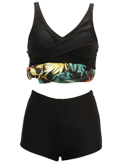 Printed Wide Strap Two-Piece Swim Set - Selvanelle