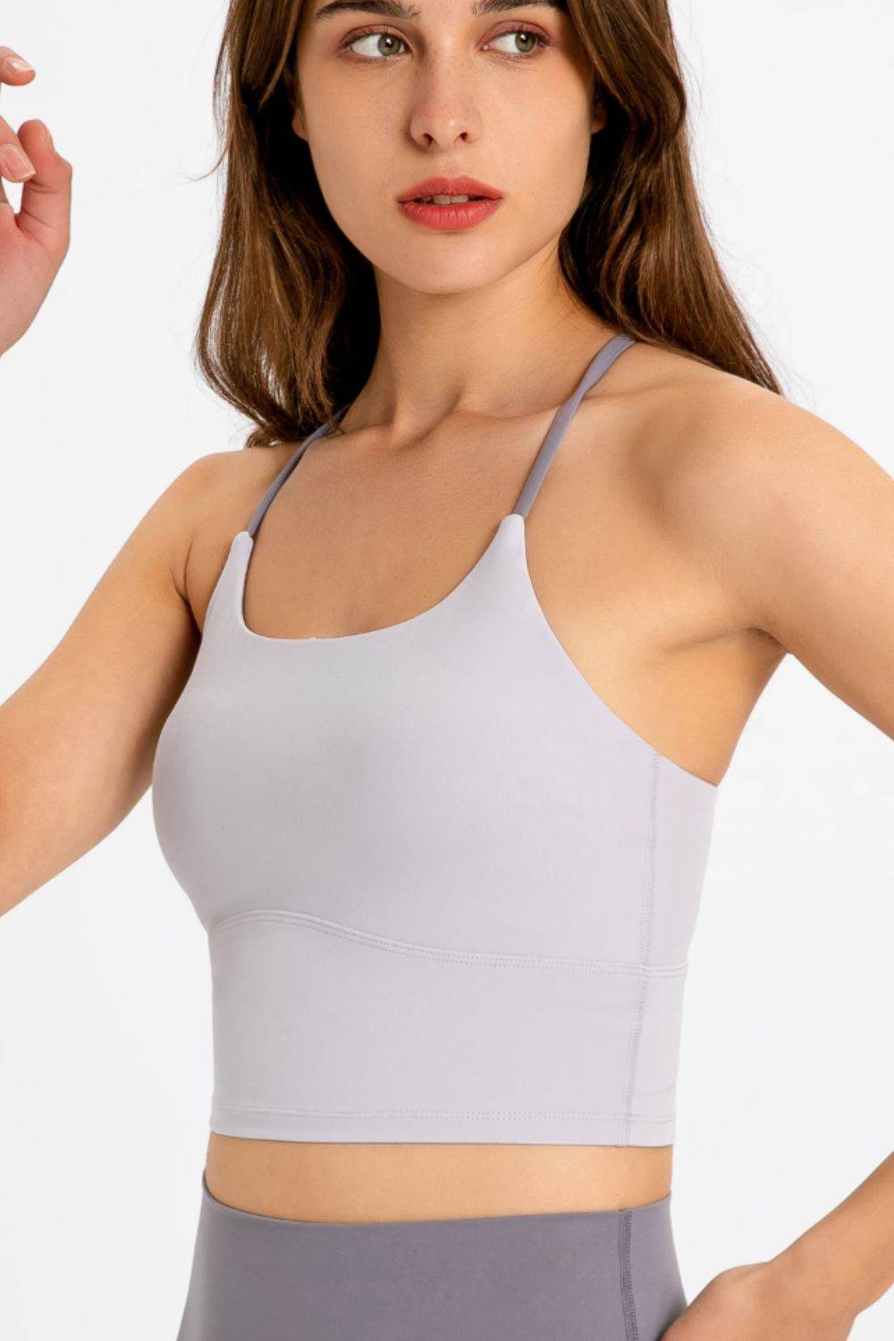 Millennia Crisscross Back Scoop Neck Sports Cami - Selvanelle