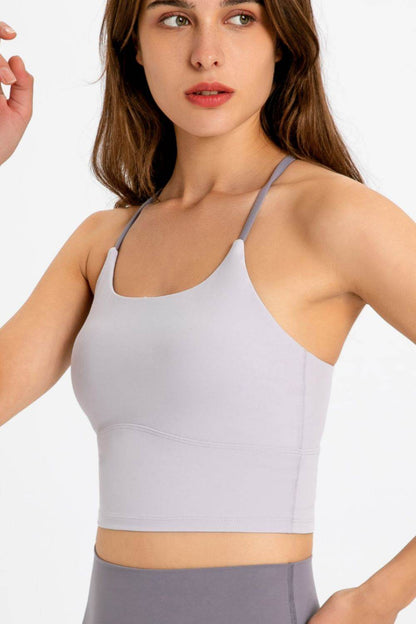 Millennia Crisscross Back Scoop Neck Sports Cami - Selvanelle