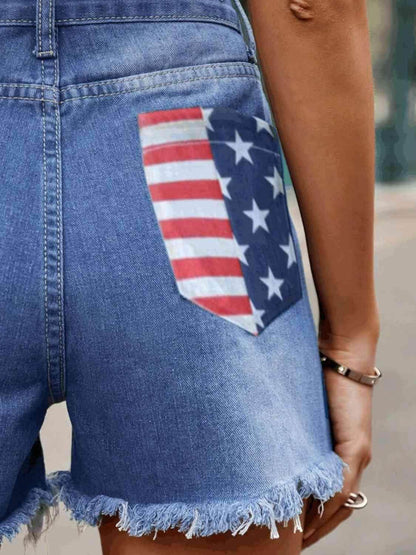 Raw Hem Denim Shorts with Pockets for Casual Style - Selvanelle