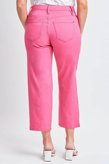 YMI Jeanswear Full Size Mid-Rise Hyperstretch Cropped Pants - Selvanelle