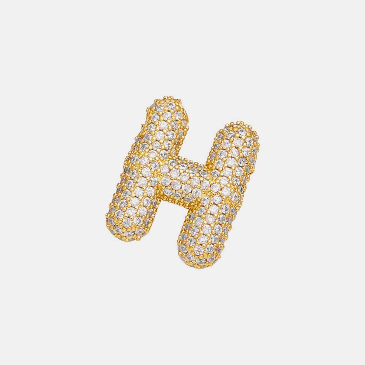 Inlaid Zircon Bubble Initial Necklace for Elegant Style - Selvanelle