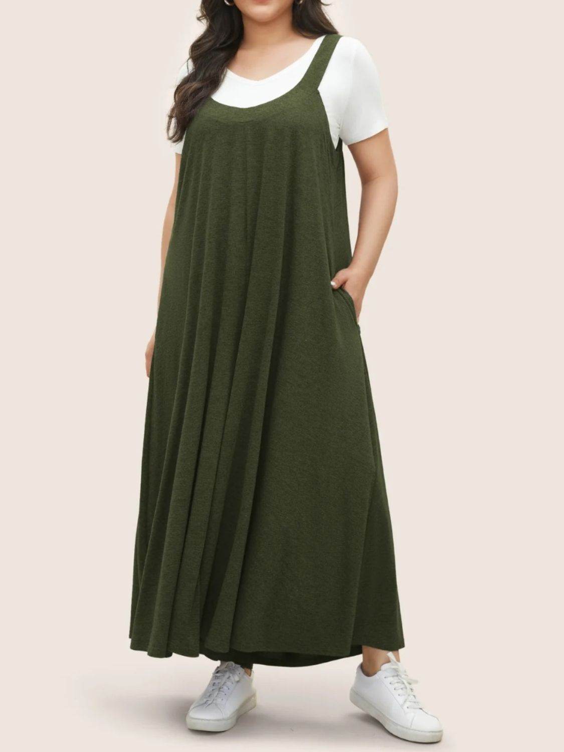 Full Size Pocketed Wide Leg Overalls - Selvanelle