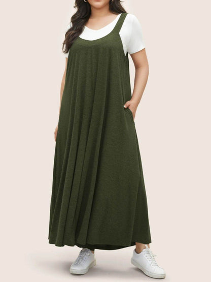 Full Size Pocketed Wide Leg Overalls - Selvanelle
