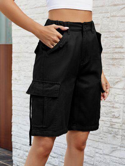 High Waist Denim Shorts with Pockets for Women - Selvanelle