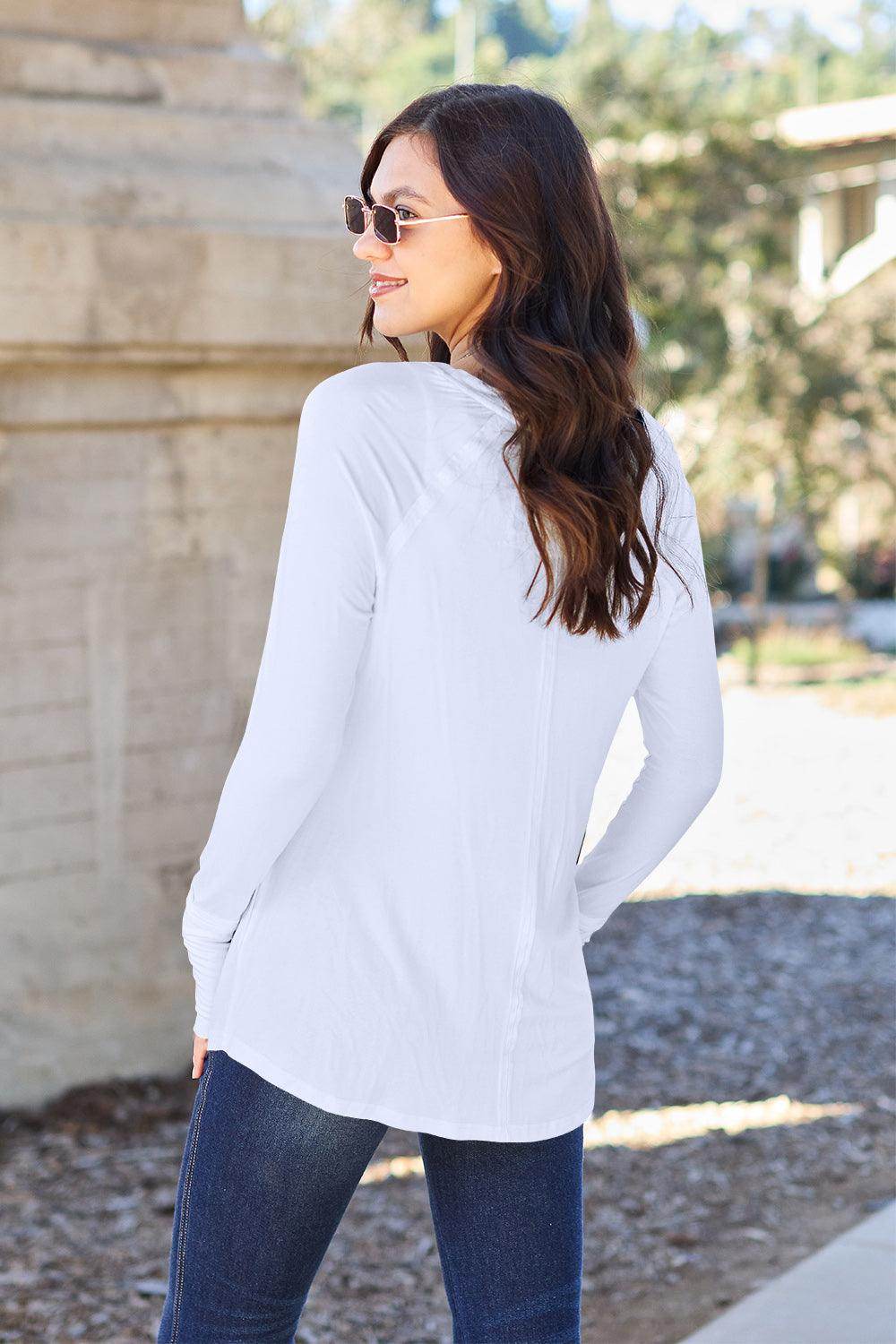 Basic Bae Full Size Round Neck Long Sleeve T-Shirt for All - Selvanelle