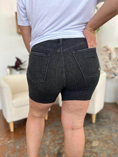 Judy Blue Full Size High Waist Rigid Magic Denim Shorts - Selvanelle
