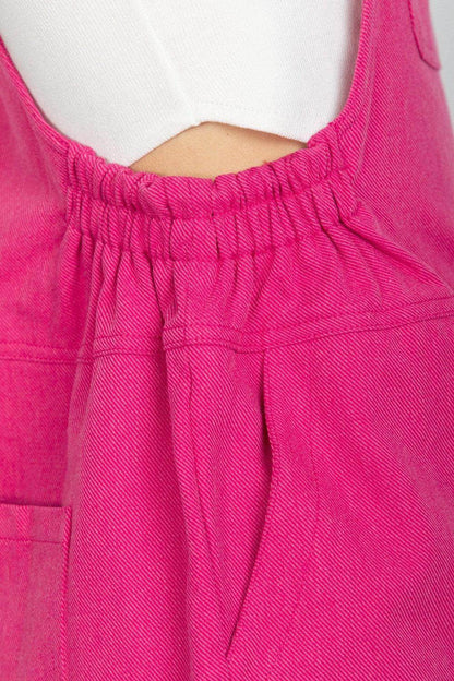 Very J Adjustable Suspender Overalls with Pockets for Women - Selvanelle