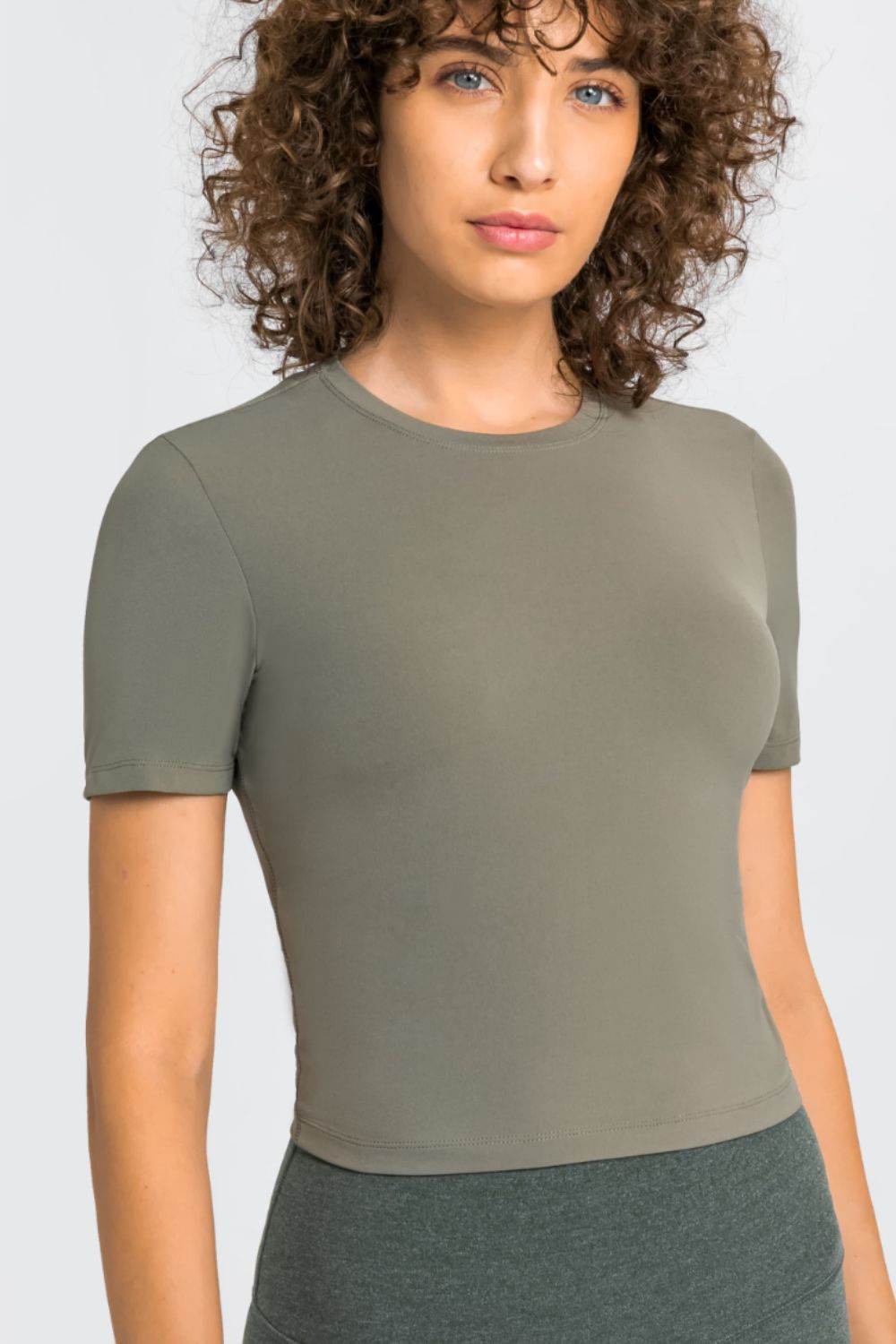 Millennia Round Neck Short Sleeve Yoga Tee - Selvanelle
