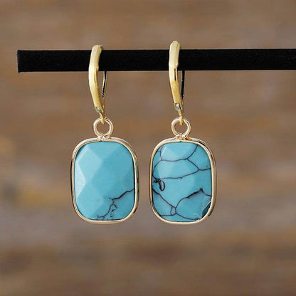 Copper Natural Stone Dangle Earrings for Elegant Style - Selvanelle