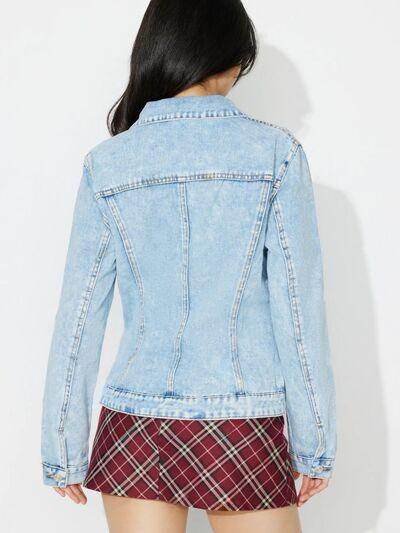Button Up Long Sleeve Denim Shacket for Stylish Outfits - Selvanelle