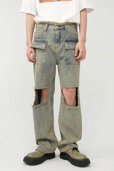 Raw Hem Distressed Jeans for Trendy Stylish Outfits - Selvanelle