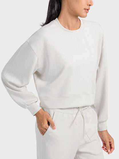 Millennia Round Neck Drop Shoulder Sports Top - Selvanelle