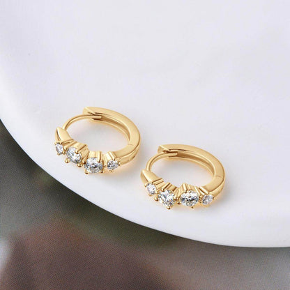 925 Sterling Silver Moissanite Huggie Earrings for Women - Selvanelle