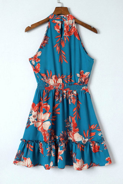 Floral Smocked Waist Sleeveless Dress - Selvanelle