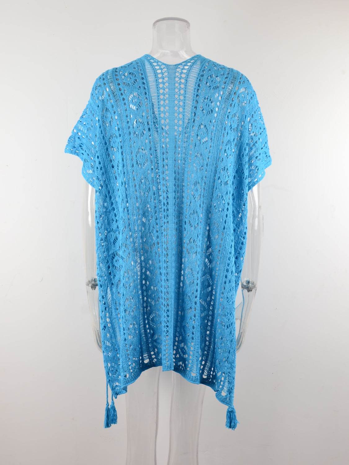 Angel Wings Cutout V-Neck Cover-Up with Tassel - Selvanelle