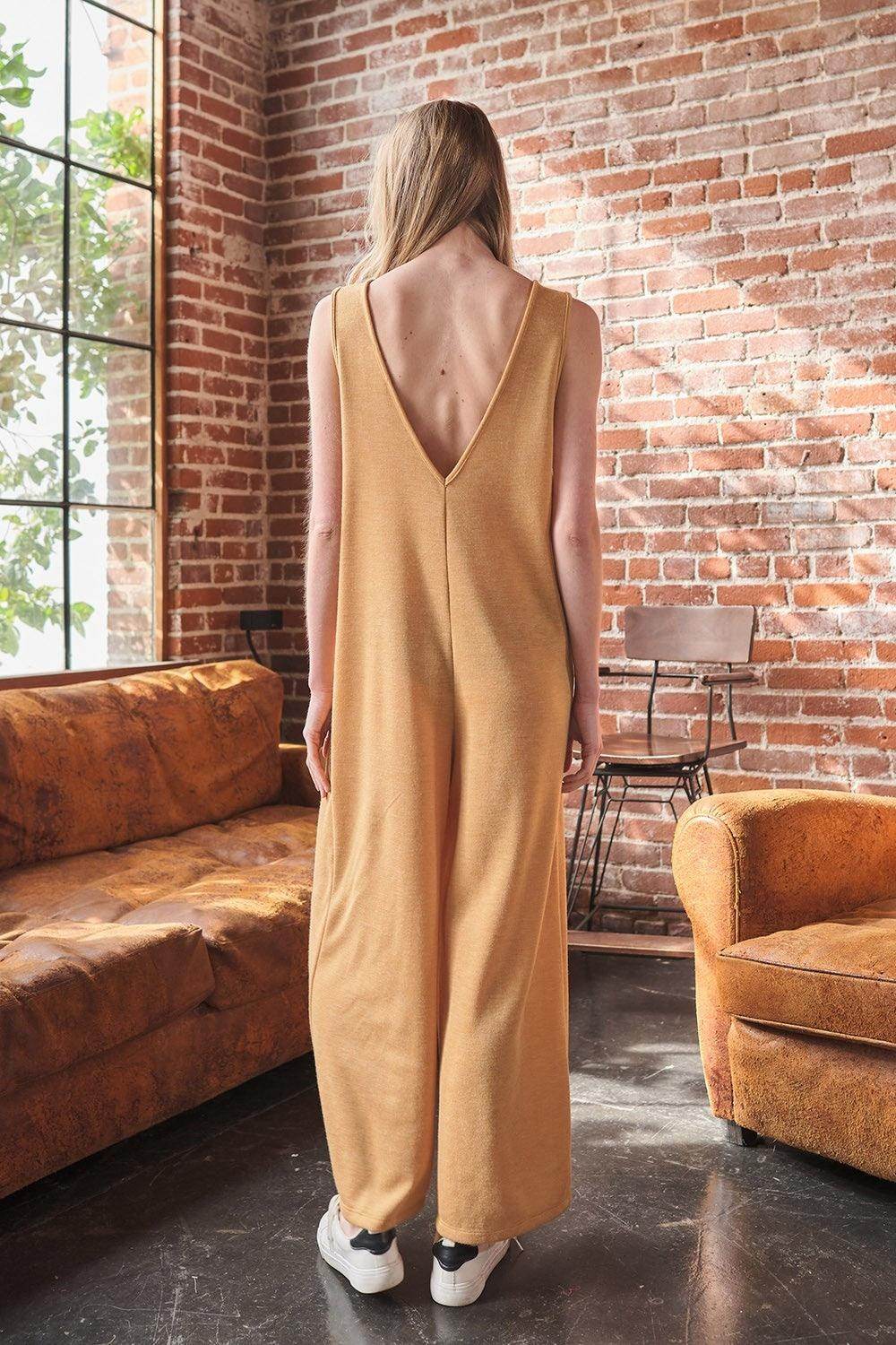 Ces Femme V-Neck Sleeveless Wide Leg Jumpsuit for Women - Selvanelle