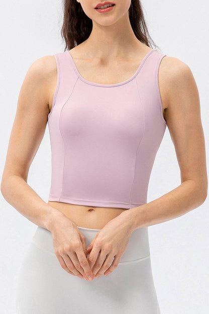 Round Neck Wide Strap Active Tank - Selvanelle