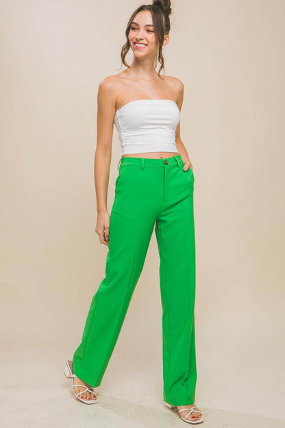 Love Tree High Waist Straight Pants for Stylish Comfort - Selvanelle