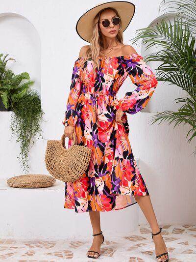 Stylish Printed Long Sleeve Midi Dress for All Occasions - Selvanelle
