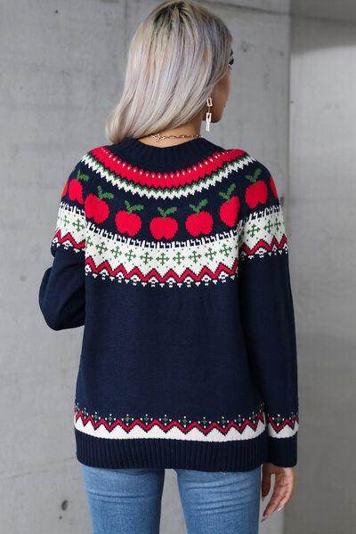 Angel Wings Graphic Round Neck Long Sleeve Sweater for Women - Selvanelle