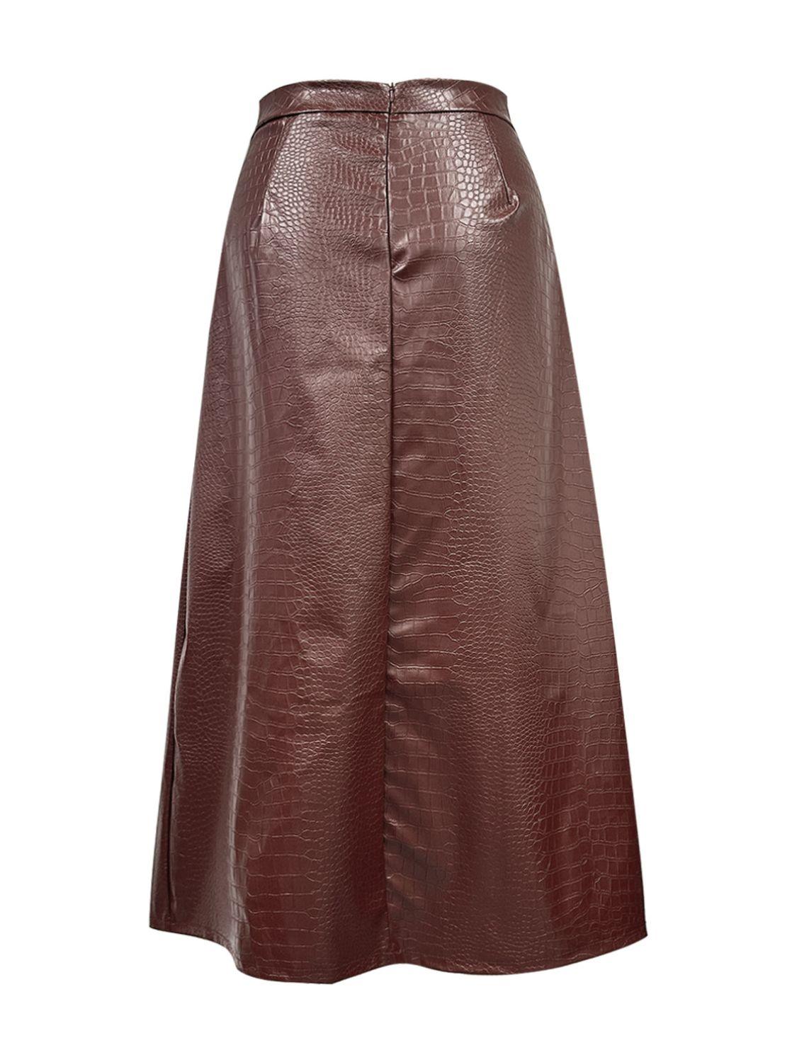 High Waist Midi Skirt for Women with Opaque Style