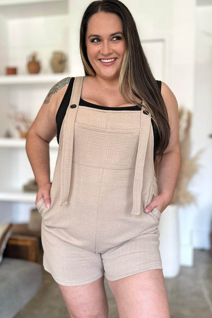 Double Take Full Size Texture Sleeveless Romper for Women - Selvanelle