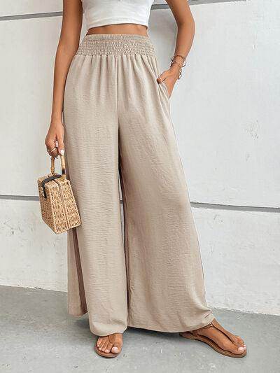 Perfee Wide Leg Pants with Pockets for Women Stylish Comfort - Selvanelle
