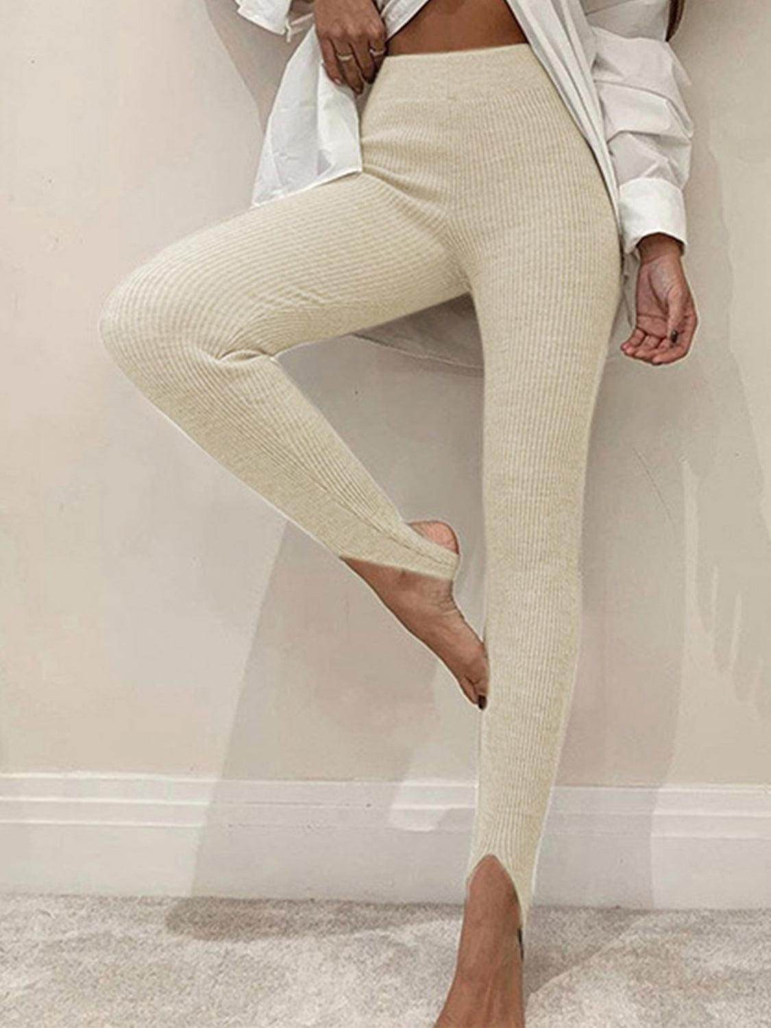 Ribbed Mid Waist Leggings for Comfortable Everyday Wear - Selvanelle