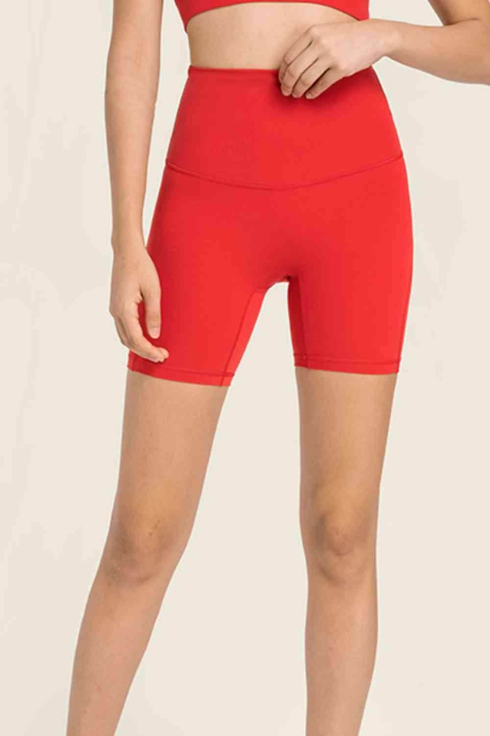 Millennia Seamless High-Rise Wide Waistband Biker Shorts - Selvanelle