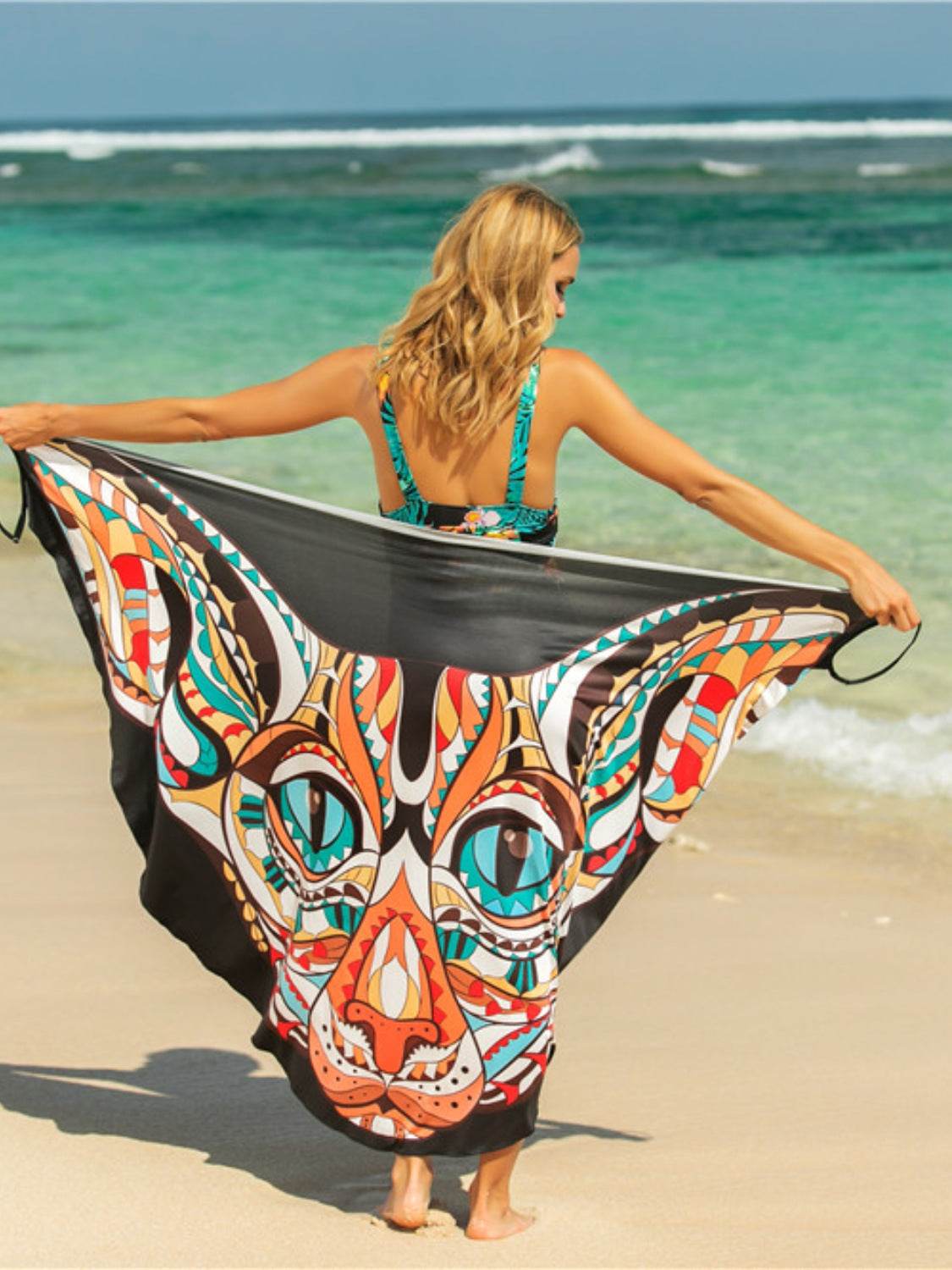 Printed Spaghetti Strap Cover Up - Selvanelle