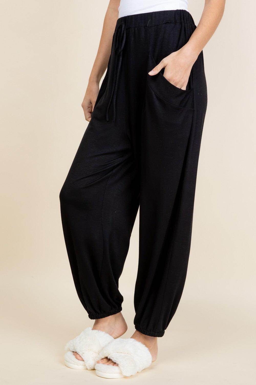 Super Lady Full Size Drawstring Elastic Waist Joggers - Selvanelle