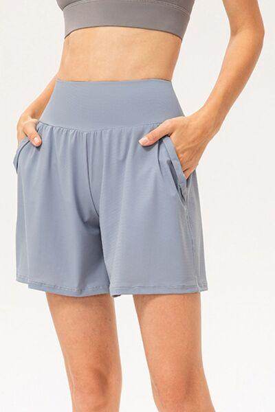 Pocketed Elastic Waist Active Shorts for Comfort and Style - Selvanelle