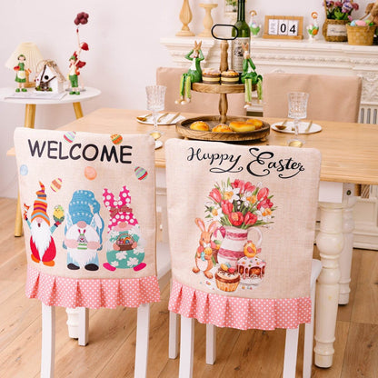 Easter Polka Dot Pleated Hem Chair Cover - Selvanelle