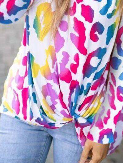 Cutout Round Neck Long Sleeve T-Shirt for Women Casual Wear - Selvanelle