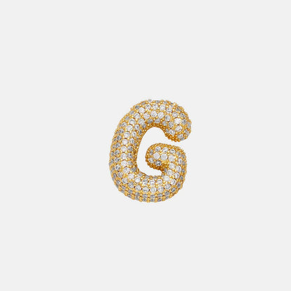 Inlaid Zircon Bubble Initial Necklace for Elegant Style - Selvanelle