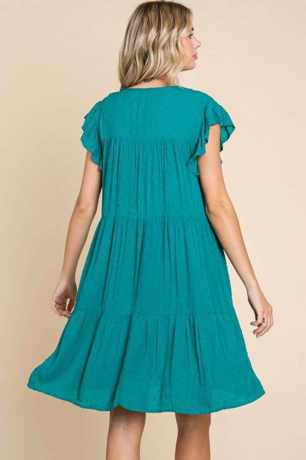 Culture Code Ruffle Cap Sleeve Tiered Dress for Women - Selvanelle