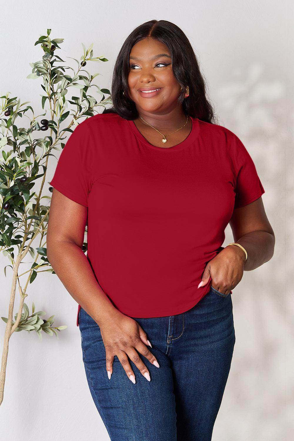 Basic Bae Full Size Round Neck Short Sleeve T-Shirt for Women - Selvanelle