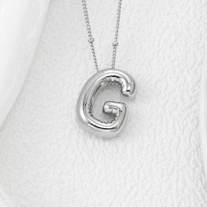 Copper Bubble Letter Pendant Necklace for Stylish Charm - Selvanelle