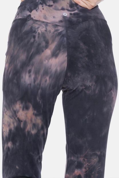 Leggings Depot Tie-Dye High Waist Cropped Leggings for Women - Selvanelle