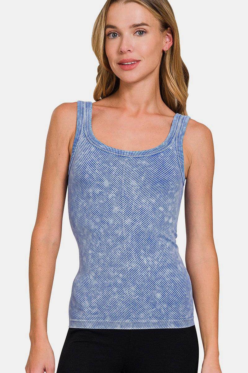 Zenana Ribbed Scoop Neck Tank for Layering and Style - Selvanelle